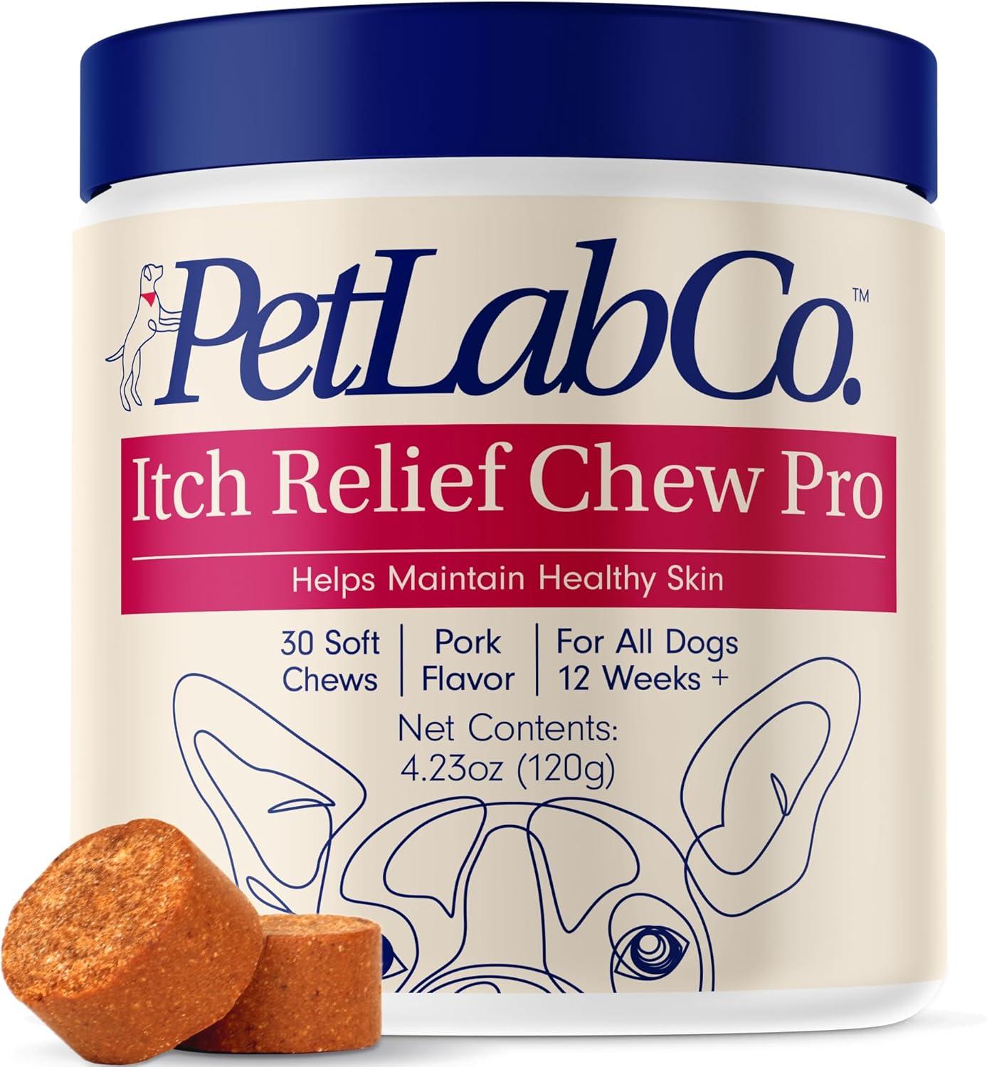 image:imagePetLab Co Salmon Itch Relief Chew Pro for Dogs Omega 3 for Dogs Itch Supplement Packed with Beneficial Fatty Acids for Healthy Skin Seasonal Allergies Support Packaging May VaryPork