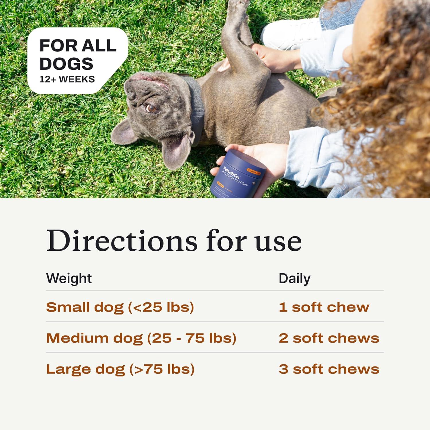 image:imagePetLab Co Salmon Itch Relief Chew Pro for Dogs Omega 3 for Dogs Itch Supplement Packed with Beneficial Fatty Acids for Healthy Skin Seasonal Allergies Support Packaging May VarySalmon