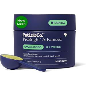 PetLab Co. ProBright Advanced Dental Powder – Dog Breath Freshener – Teeth Cleaning Made Easy – Targets Tartar & Bad Breath – Packaging May Vary – Formulated for Small Dogs(Small Dogs)