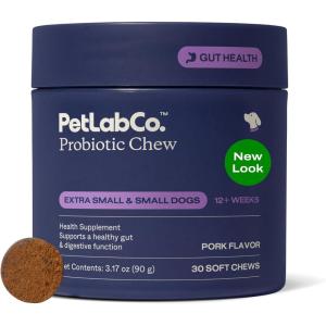 PetLab Co. Probiotics for Dogs – Support Gut Health, Occasional Diarrhea, Digestive Health, Paw Licking & Seasonal Allergies, Pork Flavor, 30 Soft Chews, Formulated for Small Dogs, Packaging May Vary(Small Dogs)