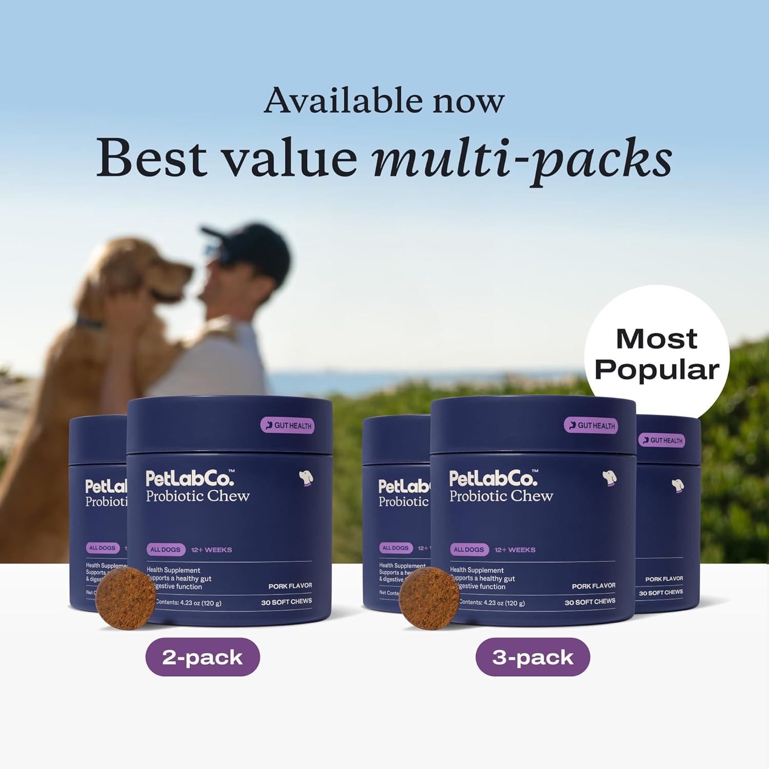 image:imagePetLab Co Probiotics for Dogs Support Gut Health Occasional Diarrhea Digestive Health amp Seasonal Allergies Pork Flavor 30 Soft Chews Packaging May Vary Value 2PackValue 2Pack