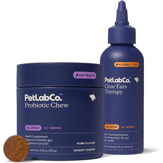 image:imagePetLab Co  Dog Ear Yeast Bundle Soft Chew Dog Probiotics for Gut Health Yeast Production Itchy Ears Itchy Skin Seasonal Allergies amp Clear Ears Therapy Ear Cleaner for Dogs