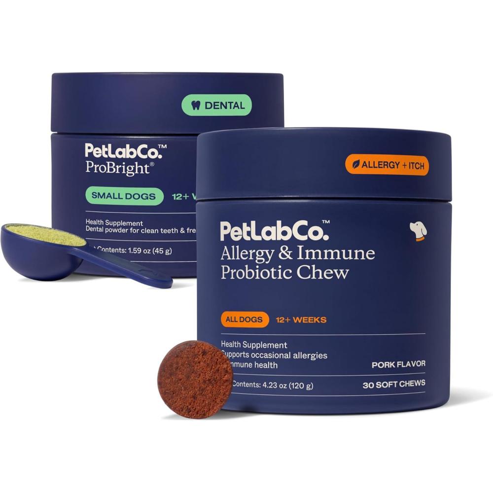 image:imagePetLab Co Seasonal Allergy Support amp Dental Care in One Routine Allergy amp Immune Chews ProBright Dental Powder for Total Wellness Inside amp Out Small Dogs