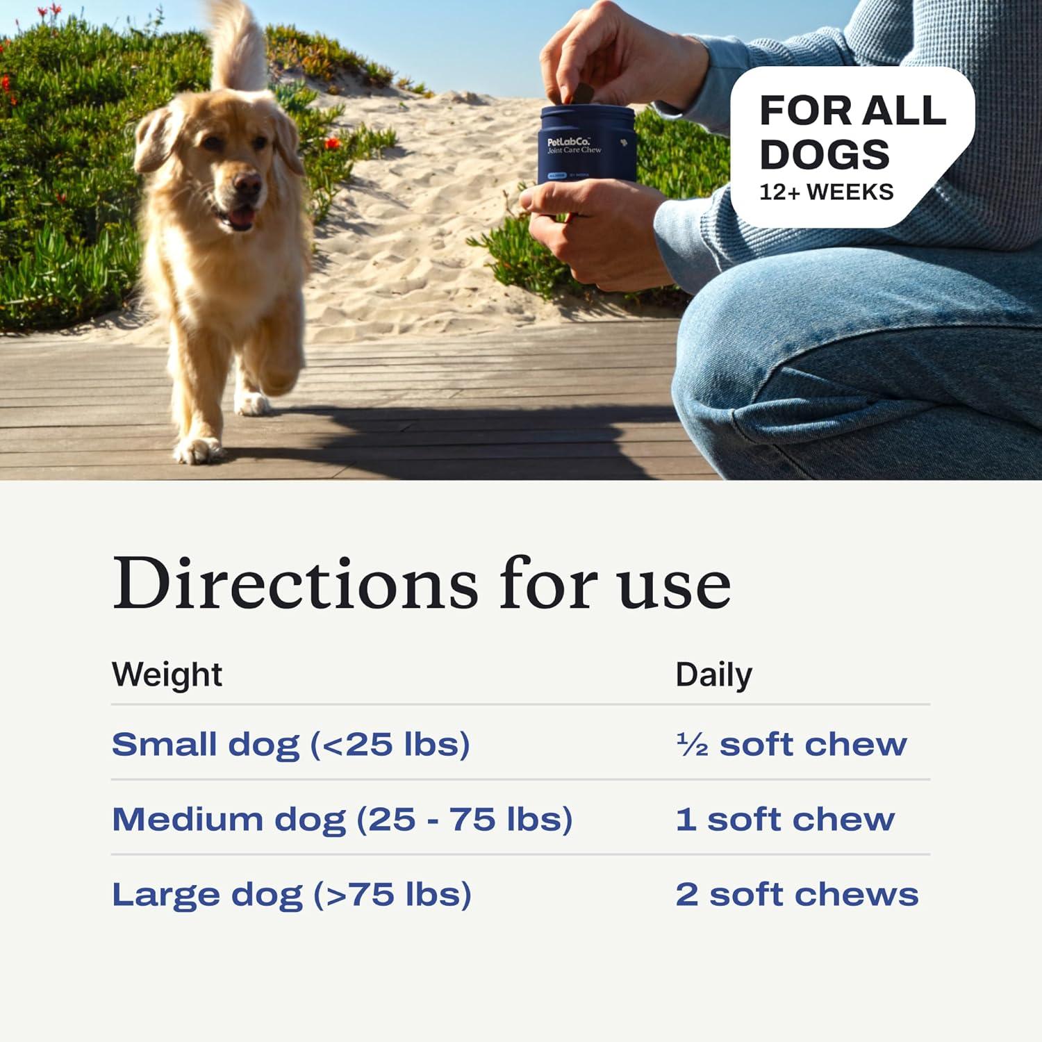 image:imagePetlab Co Joint Care Chews for Dogs High Levels of Glucosamine Green Lipped Mussels Omega 3 and Turmeric Hip and Joint Supplement for Dogs to Actively Support Mobility Packaging May VaryPork