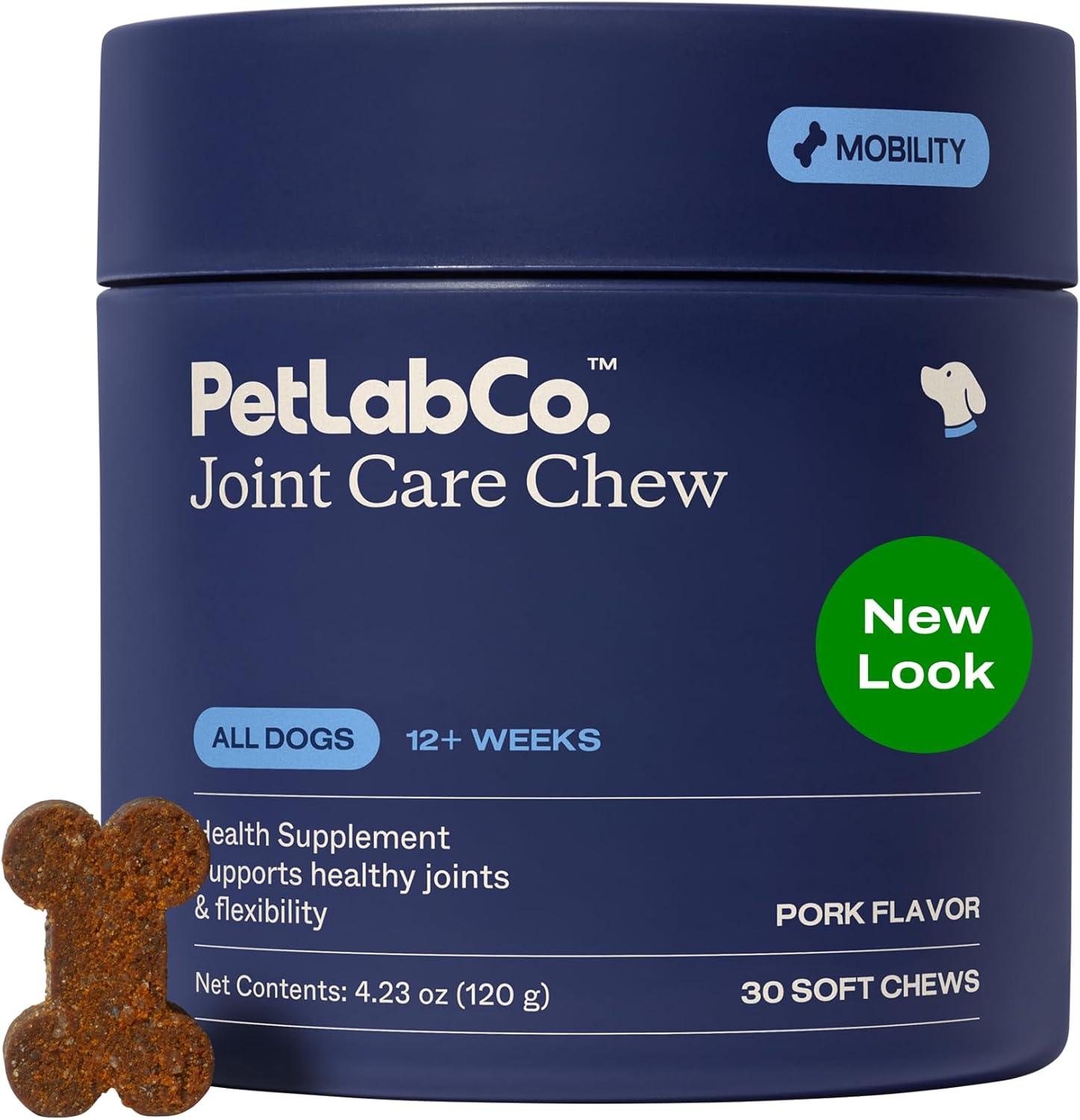 image:imagePetlab Co Joint Care Chews for Dogs High Levels of Glucosamine Green Lipped Mussels Omega 3 and Turmeric Hip and Joint Supplement for Dogs to Actively Support Mobility Packaging May VaryPork