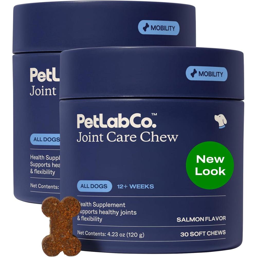 image:imagePetlab Co Joint Care Chews for Dogs High Levels of Glucosamine Green Lipped Mussels Omega 3 and Turmeric Hip and Joint Supplement for Dogs to Actively Support Mobility Packaging May VarySalmon