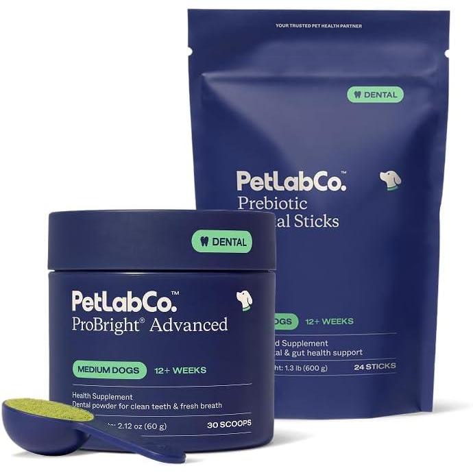image:imagePetLab Co Clean Teeth Bundle Dental Powder for an Effortless Deep Clean in 1 Scoop for Medium Dogs amp Dental Chew for Delicious Dog Dental Care Easy to Use Innovative Formulas