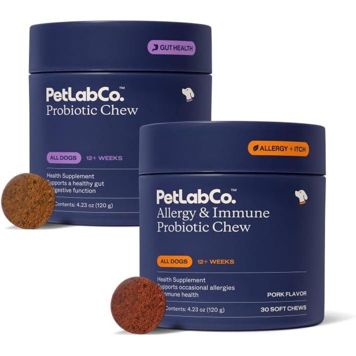 image:imagePetLab Co  Gut amp Allergy Support Bundle Dog Probiotics for Effortless Gut Health Support amp Allergy amp Immune Chews for Seasonal Allergy Support  Target paw Licking amp Scratching at The Source
