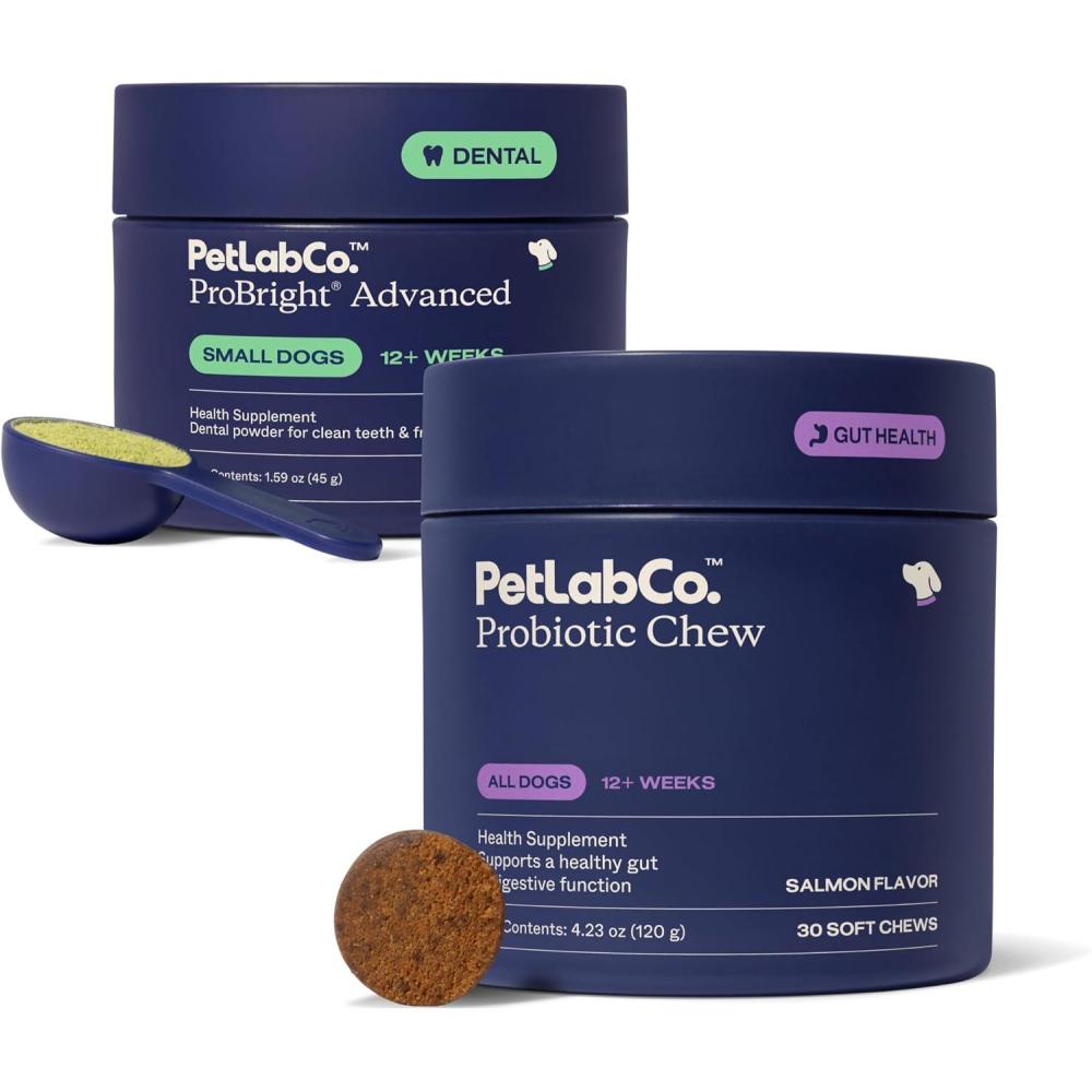 image:imagePetLab Co Gut amp Breath Bundle Dental Powder for Fresh Breath in 1 Scoop for Small Dogs amp Salmon Dog Probiotics to Support a Healthy Gut Easy to Use Innovative Formulas