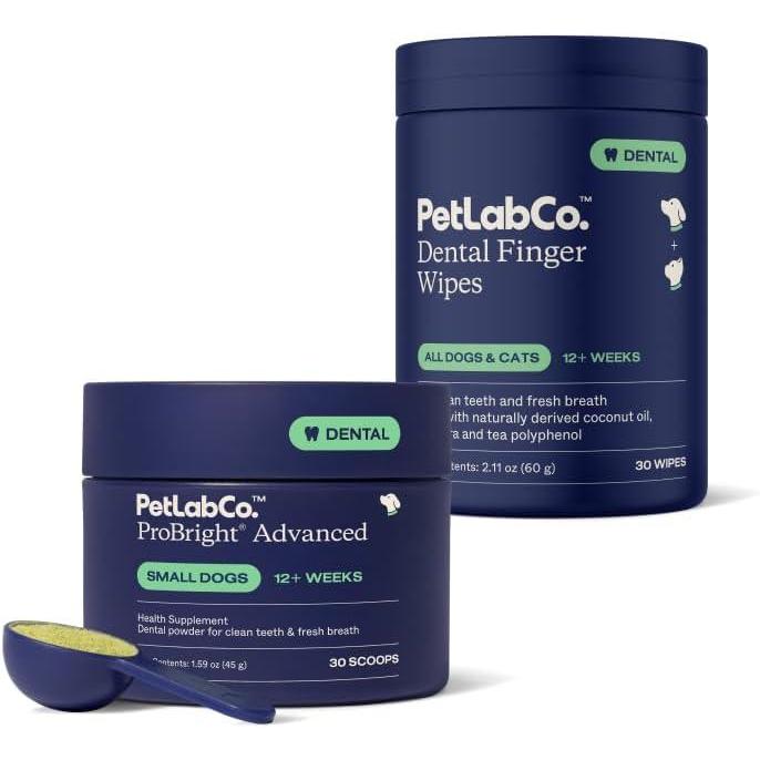 image:imagePetLab Co  Tooth amp Gum Support Bundle for Small Dogs Dental Wipes for Everyday Dental Health Support amp Dental Powder for an Effortless Clean in 1 Scoop  Easy to use  Premium Quality Ingredients