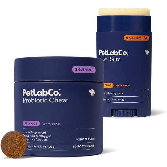 image:imagePetLab Co Paw amp Probiotic Bundle Dog Paw Balm to Support Dry Cracked Paws 24 Ounces amp Dog Probiotics for Gut Health Seasonal Allergies Skin amp Ear Yeast 30 Count