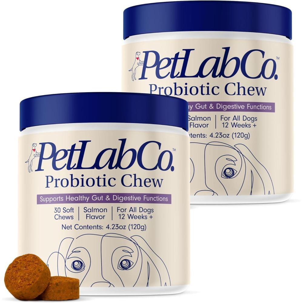 image:imagePetLab Co Probiotics for Dogs Support Gut Health Occasional Diarrhea Digestive Health amp Seasonal Allergies  Salmon Flavor  Packaging May Vary  30 Soft Chews Pack of 2Value 2Pack