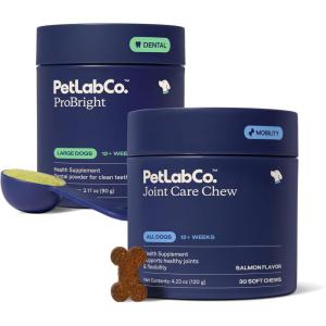 PetLab Co. – Breath & Joint Bundle: Dental Powder for an Effortless Clean in 1 Scoop for Large Dogs & Joint Care Chews for Dogs Supporting Mobility & Occasional Joint Stiffness