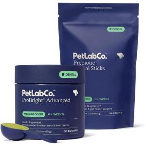 PetLab Co. – Clean Teeth Bundle: Dental Powder for an Effortless Deep Clean in 1 Scoop for Medium Dogs & Dental Chew for Delicious Dog Dental Care – Easy to Use – Innovative Formulas