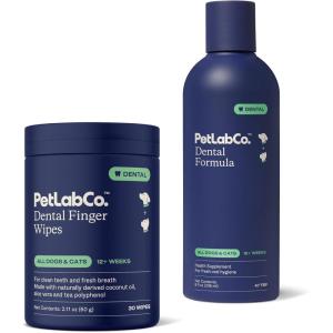 PetLab Co. – Daily Teeth Cleaning Bundle: Dental Wipes Supports Overall Oral Hygiene & Dog Dental Formula Helps Keep Breath Fresh and Teeth Clean – Easy to use – Premium Quality Ingredients