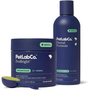 PetLab Co. – Fresh Breath Bundle: Dental Powder for an Effortless Deep Clean in 1 Scoop for Medium Dogs & Dog Mouthwash to Support Overall Oral Hygiene – Easy to Use – Innovative Formulas
