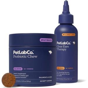 PetLab Co. – Gut & Ear Health Bundle: Probiotics for Dogs, Support Gut Health & Seasonal Allergies, & Ear Cleaner for Dogs, Supporting Yeast & Healthy Ear Canals – Easy to use Formulas