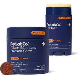 PetLab Co. – Paw Bundle: Specialized Dog Probiotic to Support with Occasional Allergies & Healthy Gut Microbiome 30 Count & Dog Paw Balm to Support Occasionally Dry Paws 2.4 Ounces