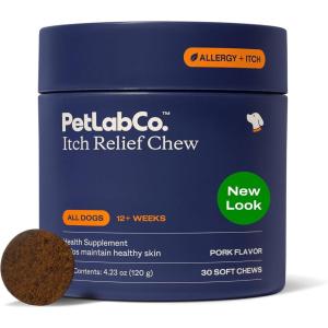 PetLab Co. Itch Relief Chews – Support for Dry, Occasionally Itchy Skin & Coats – Formulated with Turmeric, Omega 3 & 6, Honey – Packaging May Vary(Pork)
