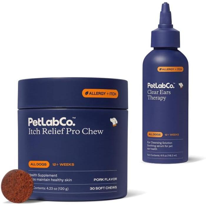 image:imagePetLab Co Itch amp Ear Bundle Dog Itch Relief Helps Support Dry Itchy Skin Daily 30 Count amp Support Ear Hygiene amp Health with Our Dog Ear Wash Formulated to Moisturize and Cleanse Ears 4 Ounces