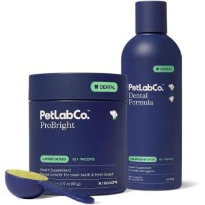 PetLab Co. – Fresh Breath Bundle: Dental Powder for an Effortless Deep Clean in 1 Scoop for Large Dogs & Dog Mouthwash to Support Overall Oral Hygiene – Easy to Use – Innovative Formulas